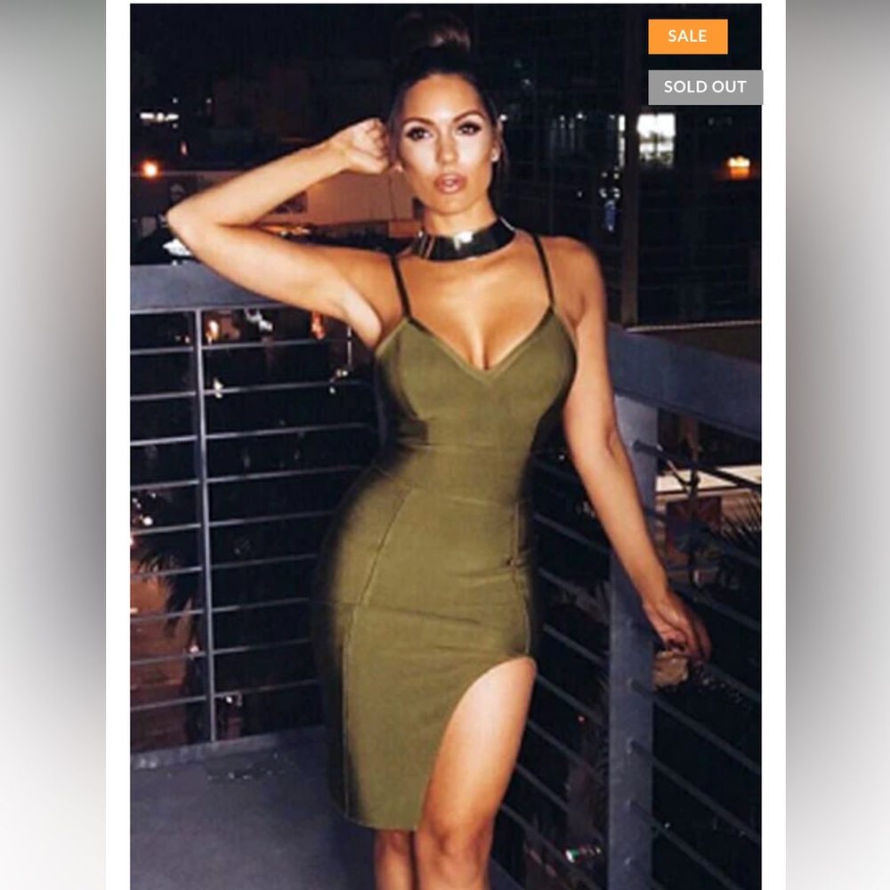 Tight Olive Dress 🫒
